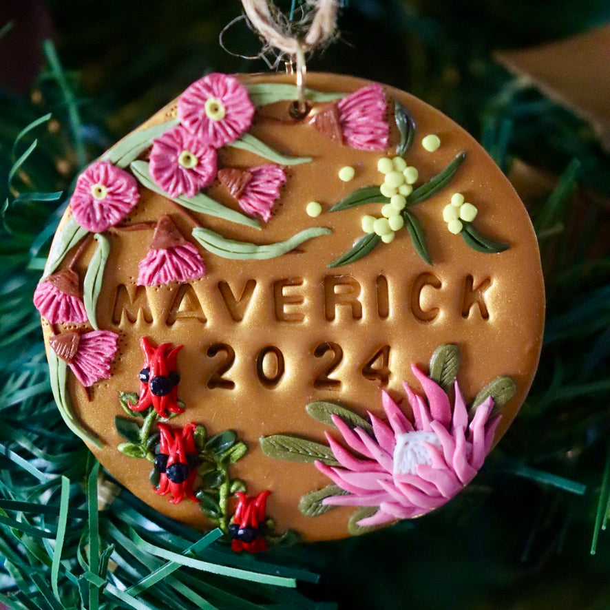 Sturt's Desert Pea & Protea Ornament