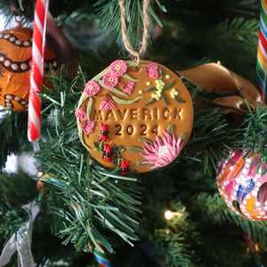 Sturt's Desert Pea & Protea Ornament